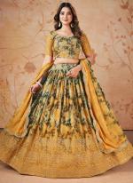 Faux Georgette Yellow Wedding Wear Embroidery Work Lehenga Choli